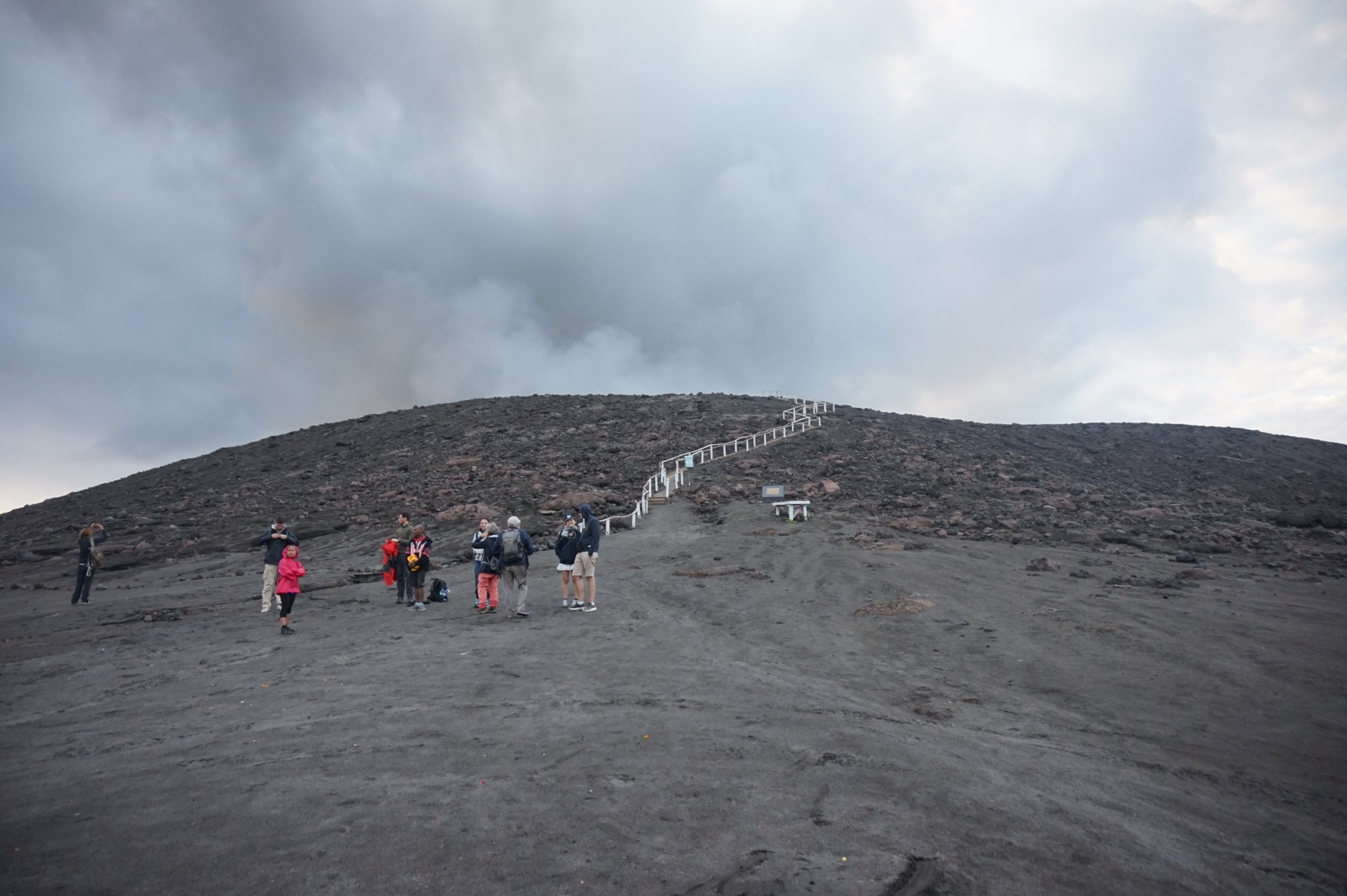 Car park at the summit of Mt Yasur