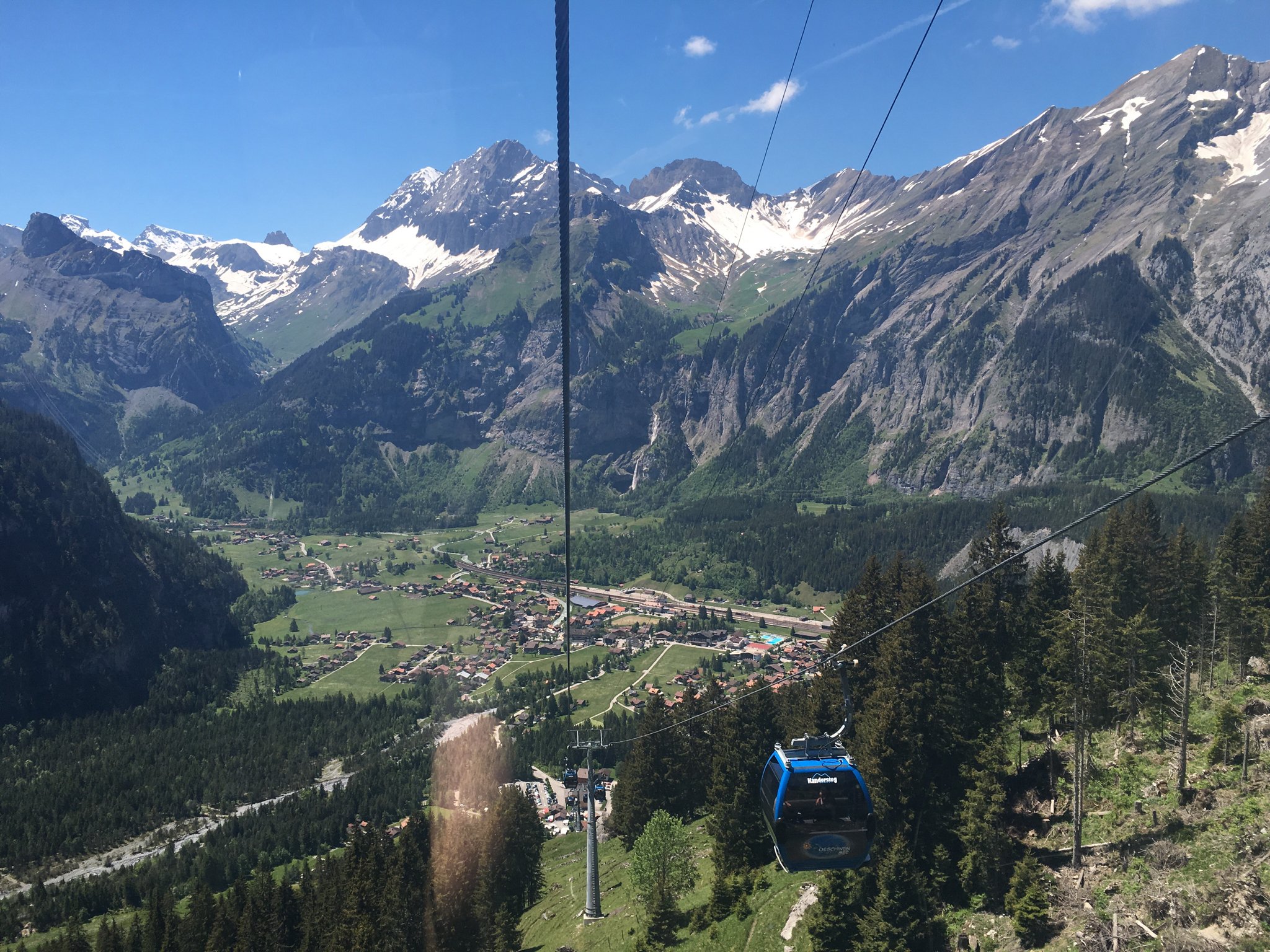 View from the gondola descending from Oeschinensee to Kanderstag