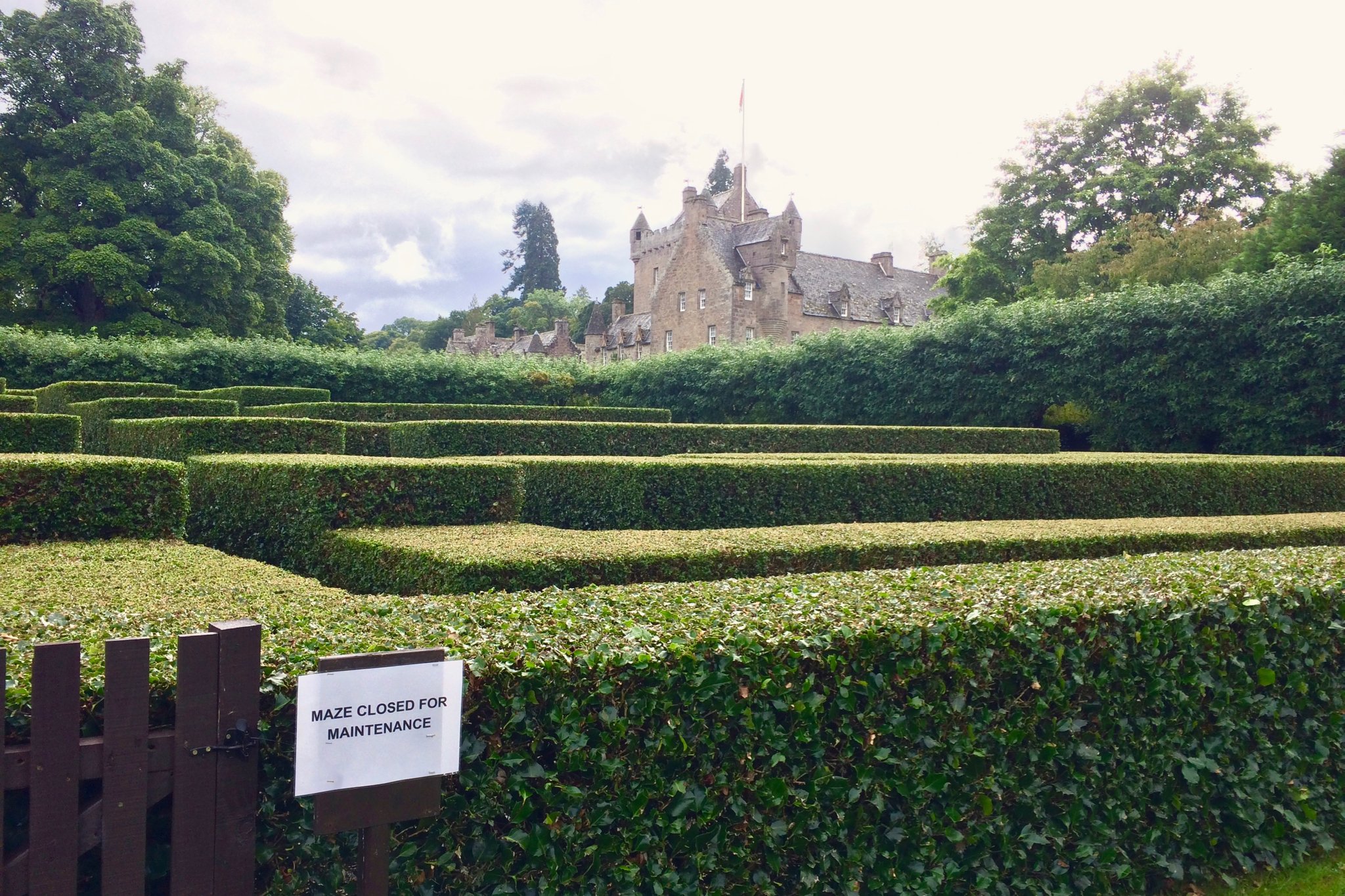 Maze closed for maintenance at Cawdor Castle